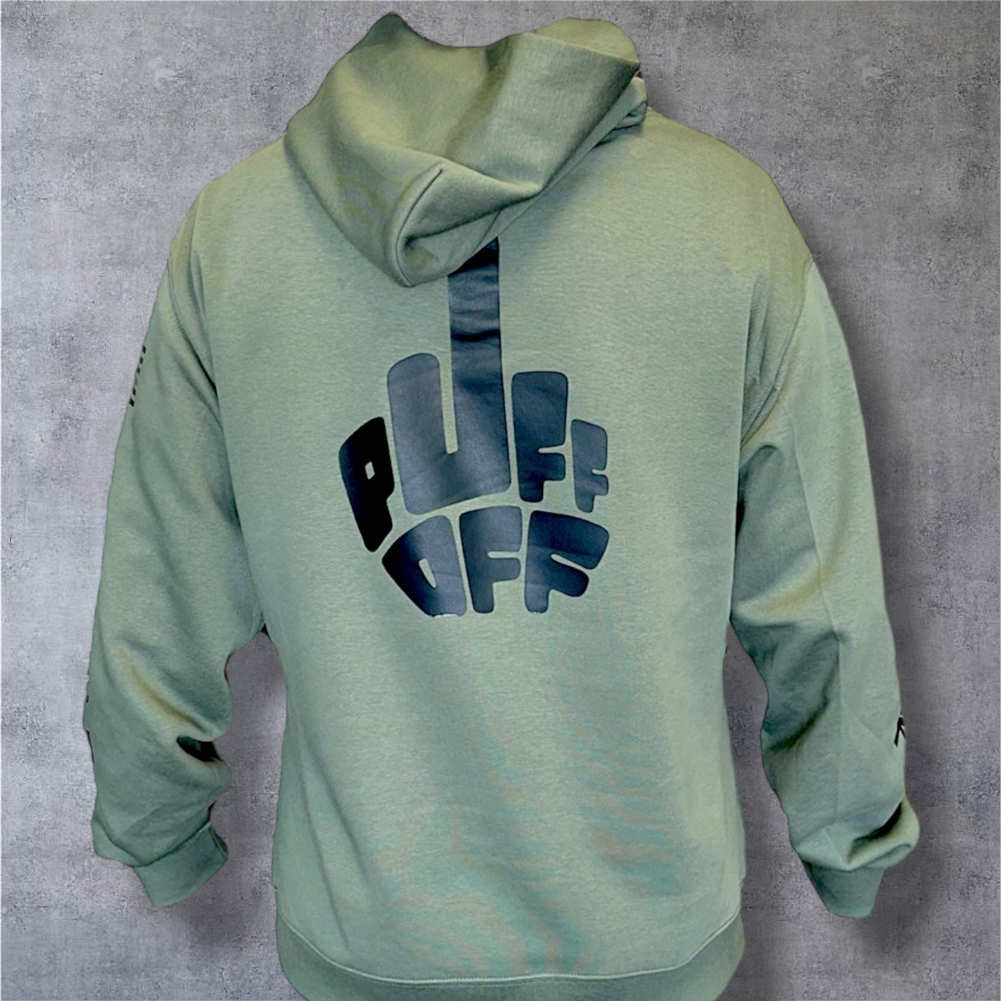 Army Green Puff Off Hoodie