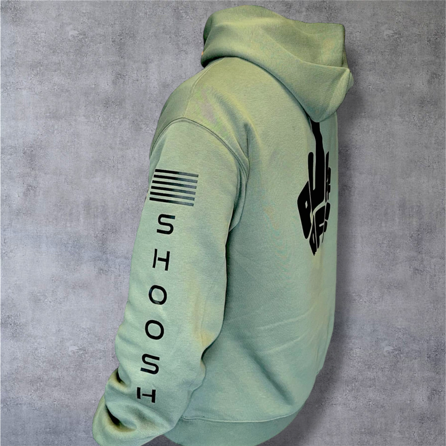 Army Green Puff Off Hoodie