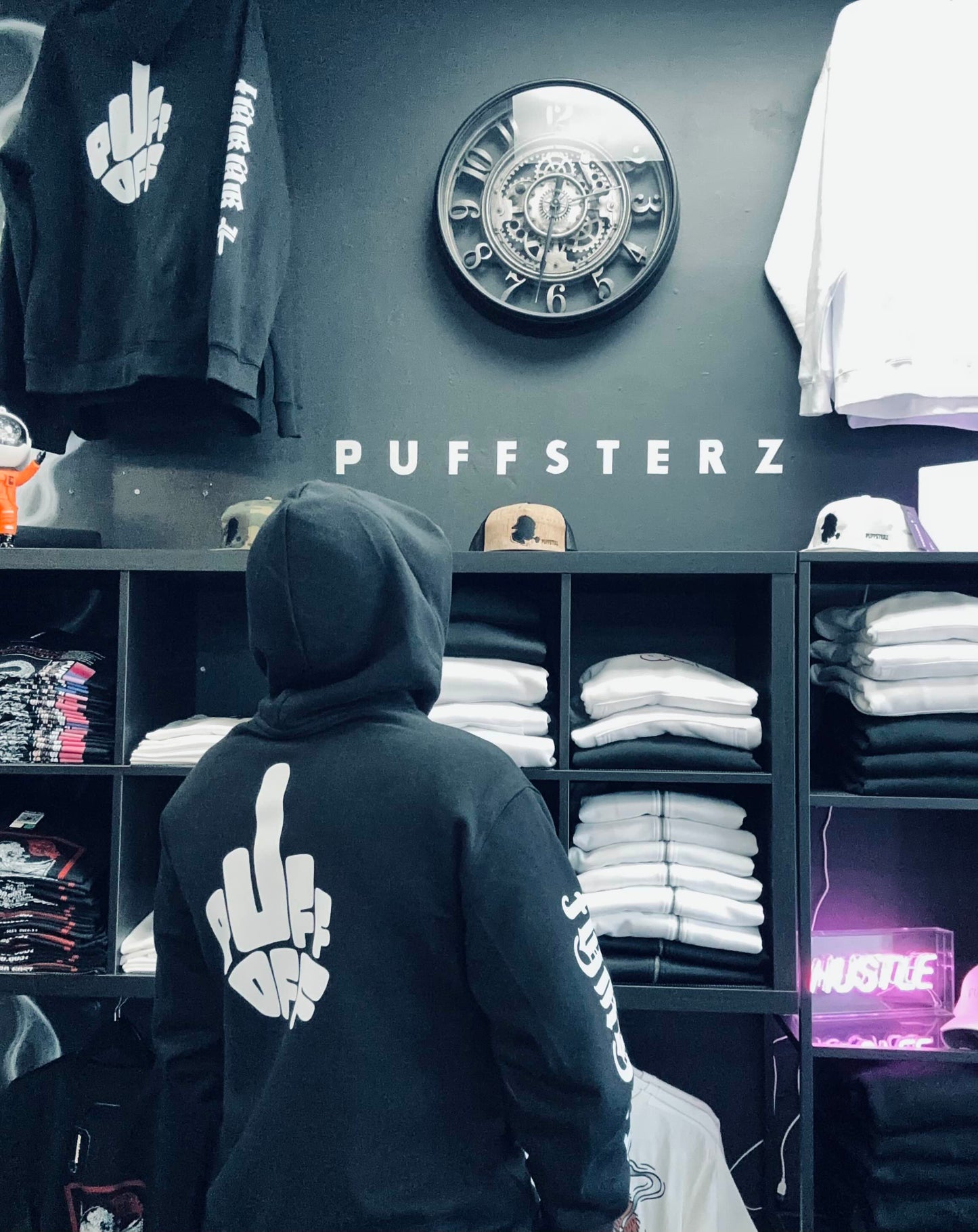 Black Puff Off Hoodie