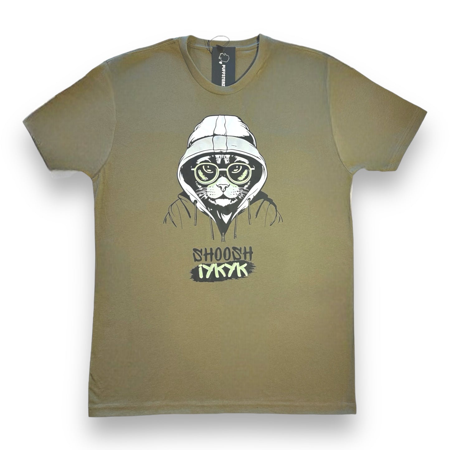 Army Green Unisex Shoosh Cat Tee