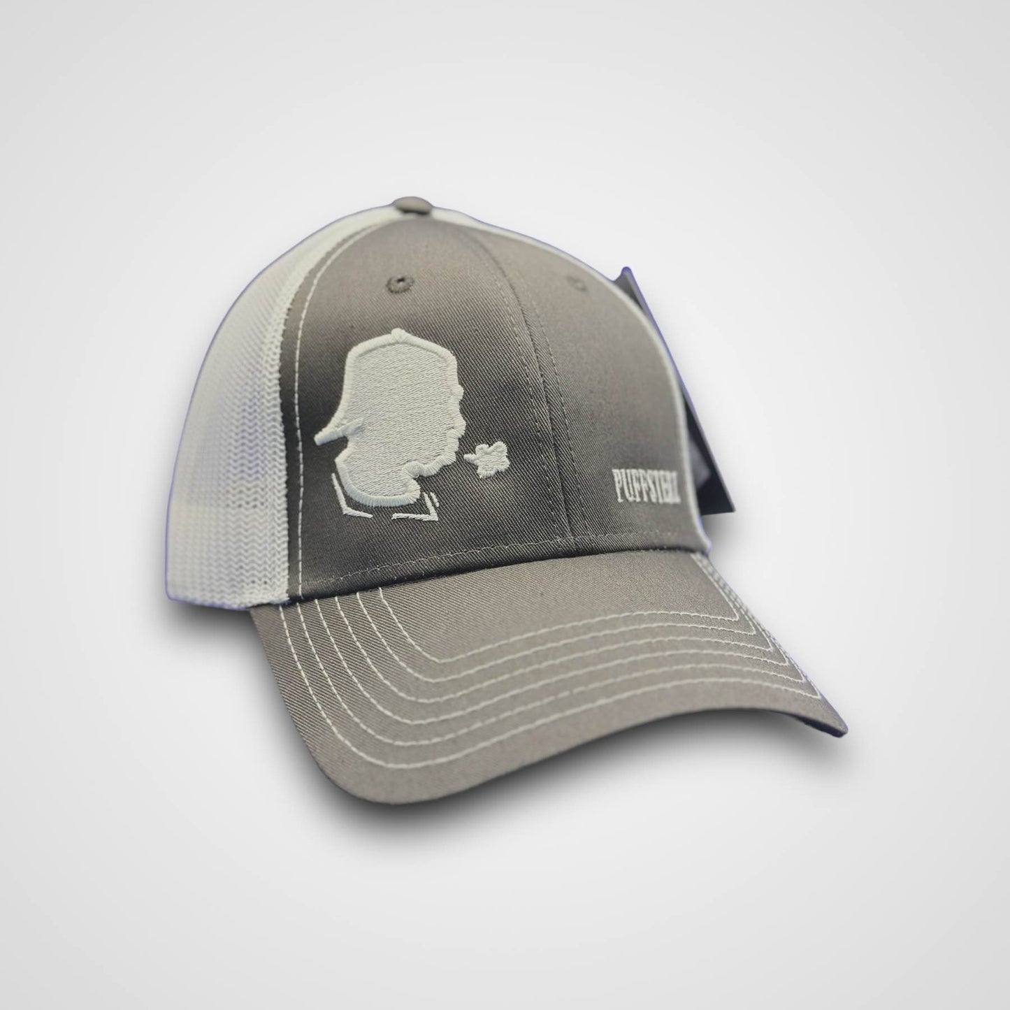 Trucker Gray/White Puffsterz Logo Hat