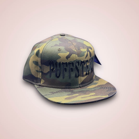 Flat Bill Camo/Black Puffsterz Hat